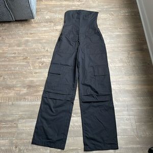 Zara Black Strapless Utility Jumpsuit